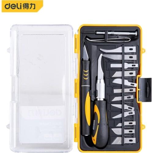 Deli DL-DP1 Multifuction Carving Knife Kit Blade Knife For DIY Wood Carving Solder Wire Cutting Phone Repair Screwdriver Couteau