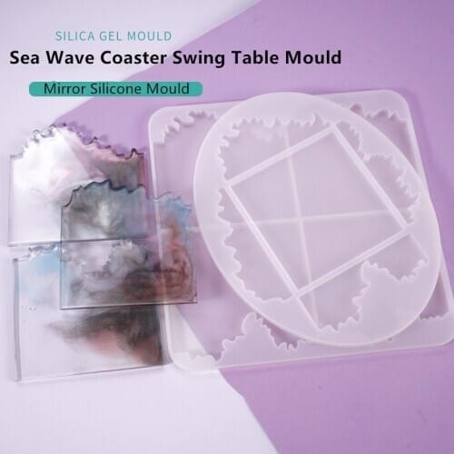 Diy Crystal Epoxy Resin Mold Irregular Set Table Coaster Full Board Four-Grid Decorative Base Silicone Mold