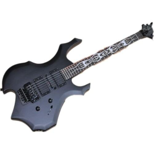 Blackbody flame electric guitar, red sandalwood tuning fork, inlaid with white pearl, provide personalized service