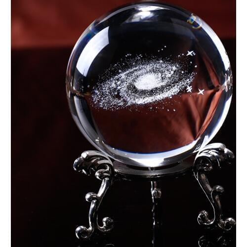 5/6/8CM Diameter Globe Galaxy Miniatures Crystal Ball 3DLaser Engraved Quartz Glass Ball Sphere Home Decoration Accessories Gift