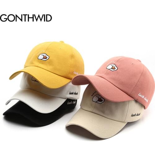 GONTHWID Baseball Caps Embroidery Funny Duck Snapback Hats Streetwear Hip Hop Fashion Casual Sun Visor Sports Cap Gorras Hat