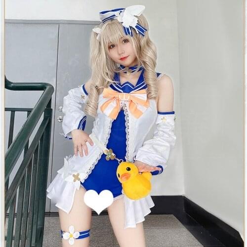 Game Genshin Impact Cosplay Barbara Costume Swimsuit Carnival Halloween Party Women Lolita Dress Girls Swimwear Daily Outfits