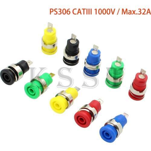 PS306 Insulated Safety Panel Mount 4mm Socket 4mm Banana Shrouded Panel Test Socket Jack