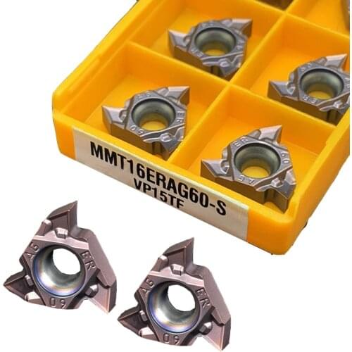 10pcs Carbide Insert MMT 16ER AG60 S VP15TF UE6020 US735 Thread Turning Tool CNC Lathe Turning Insert Threading Blade Tools