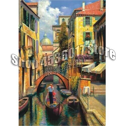 Sunday In Venice landscape Needlework Embroidery DIY Full Diamond Painting Cross Stitch Square Rhinestone Handmade Room Crafts