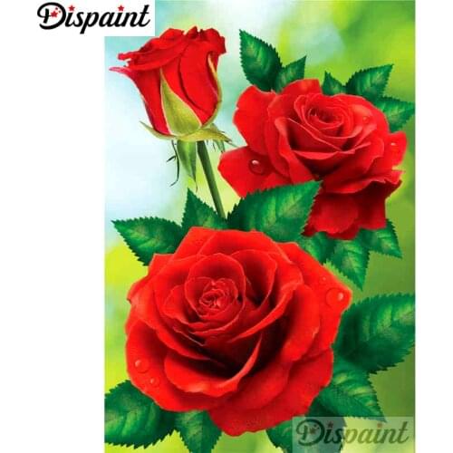 Dispaint Full Square/Round Drill 5D DIY Diamond Painting "Flower rose scenery" 3D Embroidery Cross Stitch Home Decor Gift A10358