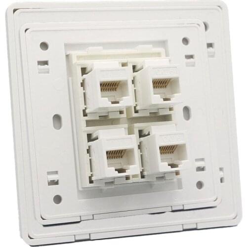 Computer Network Cable Socket Wall Plate One Port Single Socket Network Ethernet LAN RJ45 CAT 6 Type Outlet Panel Faceplate