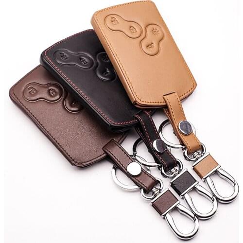 Leather car key cover protector for Renault Kerry Kale proud of the landscape card Bin remote control key keyboard cover shell