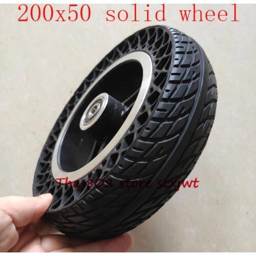 Lightning shipment 200x50 Honeycomb wheel tyre with alloy hub 8 inch solid tire and non inflatable 200*50 for Electric scooter