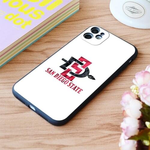 For iPhone San Diego State University Tie Dye Print Soft Matt Apple iPhone Case 6 7 8 11 12 Plus Pro X XR XS MAX SE