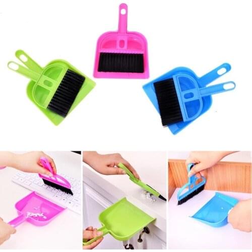 1 Set Mini Desktop Sweep Cleaning Brush Small Broom Dustpan Set Home Office Table Cleaning Tools Portable Desk Dustpan Cleaner