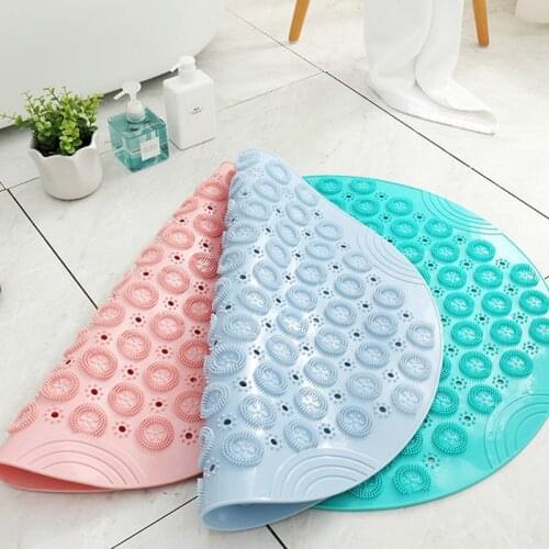 Non-slip Round Bathroom Mat Safety Shower Bath Mat Plastic Massage Pad Bathroom Carpet Floor Drainage Suction Cup Bath Mat