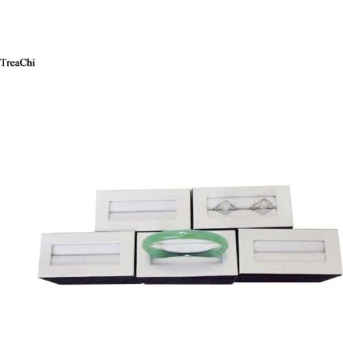 Wholesale Quality Ring Jewelry Storage Rack White PU Couple Ring Slot Tower Counter Bangle Jade Organizer Storage Stand 5Pcs/lot