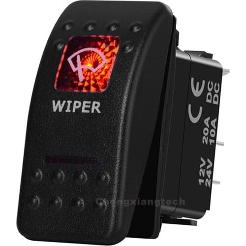 Wiper Car Boat DPDT 3 Way Rocker Toggle Switch Red Led 7 Pins On Off On 12V 20A 24V 10A for Carling ARB Narva 4x4 Style