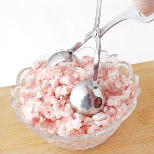 S/L Meat Balls Clip Stainless Steel Non-stick Meatballs Rice Ball Ice Cream Snowball Maker Clip Mold Kitchen Gadgets Accessories