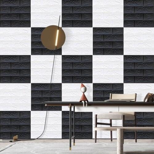 12/30Pcs Self-Adhesive 3D Brick Wall Sticker DIY Waterproof Foam Wallpaper Kids Room Kitchen Roof Ceiling Background Wall Decals