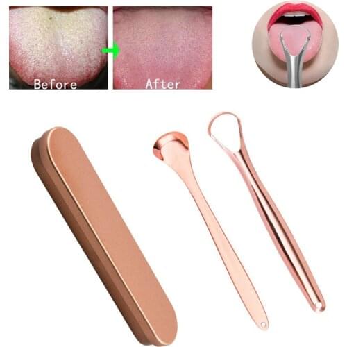 Stainless Steel Tongue Scraper Brush Cleaning Scraper Oral Care Keep Fresh Breath Improve Oral Hygiene Tongue Cleaner Tools