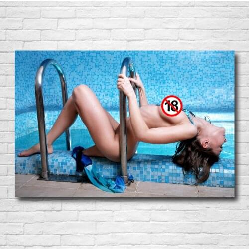 Modern Paintings Sexy Woman Swimming Hot Girl Adult Posters Canvas Prints Wall Art for Home Room Decor