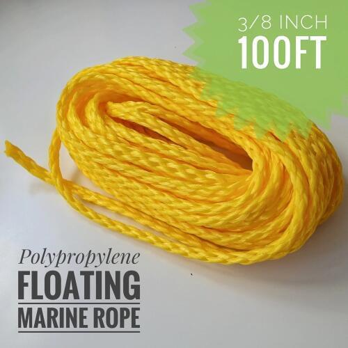 3/8inch 100ft Heavy Duty Lightweight Hollow Polypropylene Floating Anchor Mooring Rope Dock Rope Marine Rope Boat Sailing Rope