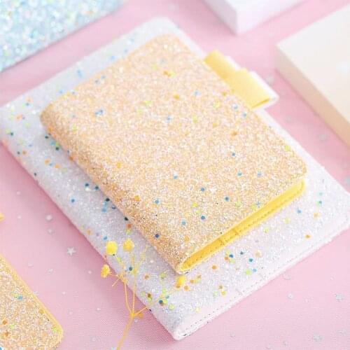 Unique Luminous Sequins Writing Notebook Notepad Journal Multicolor Pen Gift Box Set Chain Bookmark A5/A6 Lined/Squared/Blank