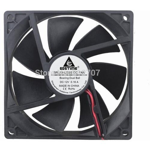 2 Pieces Gdstime 92mm Double Ball Bearing 12V 2 Pin 92x92x25mm Case Cooling Fan