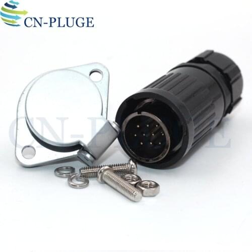 Waterproof 10 pin Aviation Connector WP20 Type 20mm Panel Mount Male Plug & Female Socket IP65