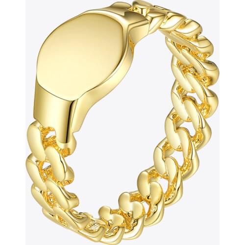 ENFASHION Punk Link Chain Platform Ring Men Gold Color Lady Finger Rings For Women Fashion Jewelry Gifts Anillos Mujer R194025