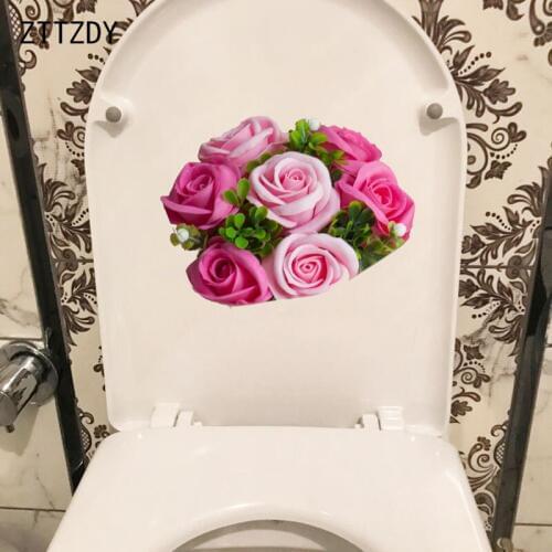 ZTTZDY 22.5*17.1CM Beautiful Flowers Fashion Living Room Wall Sticker Home WC Toilet Decor T2-0693