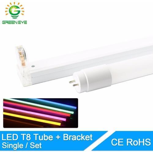 GreenEye 1set/single LED Tube T8 / Folding Fixtures Bracket / 10w 60cm 2Feet 220v Fluorescent Light Tube Lamp 600mm T8 Lighting