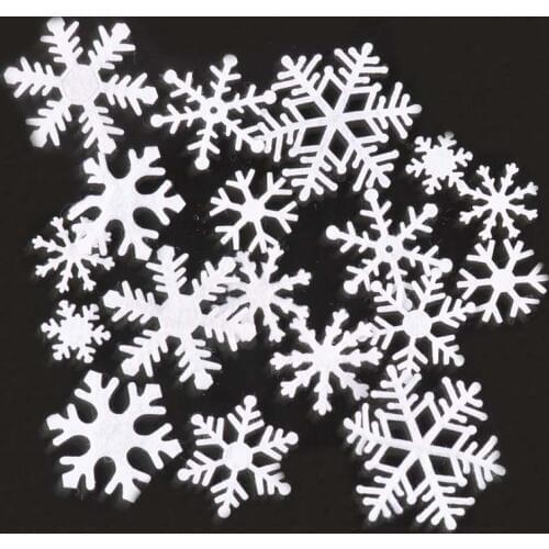100pcs/lot Mixed Applique Polyester Felt Christmas Snowflake Patch Sticker Non-woven Patches For DIY Scrapbooking Craft C2164