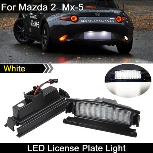 For Mazda 2 2016 MX5 Miata 2016up white LED Car Rear license plate light number plate lamp