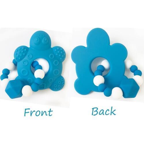 2pcs/set Silicone Turtle Teether Bracelet Chew Beads Tortoise Teething Nursing Pendent Baby Pacifier Chain Necklace DIY BPA Free