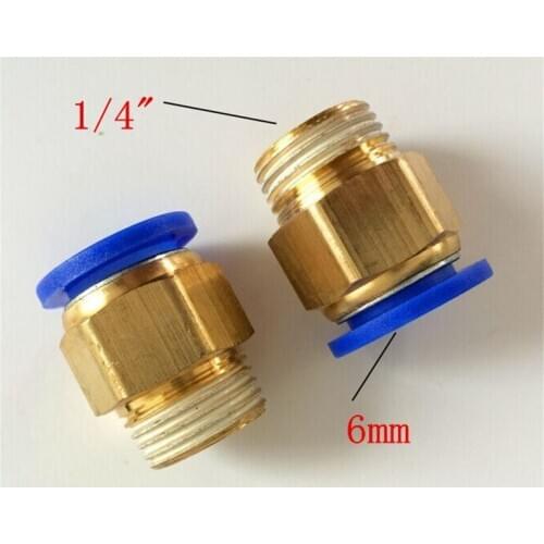 20 Pcs 6mm Tube 1/4"BSP Male Thread Quick Connector Pneumatic Air Fittings Hardware pneumatic components equipment connector