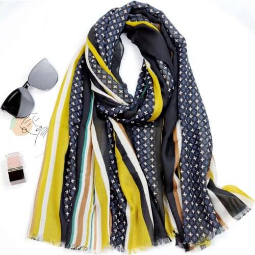 2021 Fashion Newest Geo Pattern Cotton Scarf 10pcs/lot