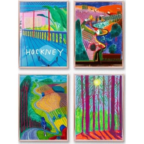 Abstract Bright Colorful Field Road Swimming Pool Canvas Painting Hd Print Poster Wall Art Pictures for Living Room Decor