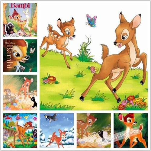 Disney Full Square Round Diamond Painting Bambi Diamond Embroidery Cross Stitch Animals Rhinestone Mosaic DIY Art Home Decor