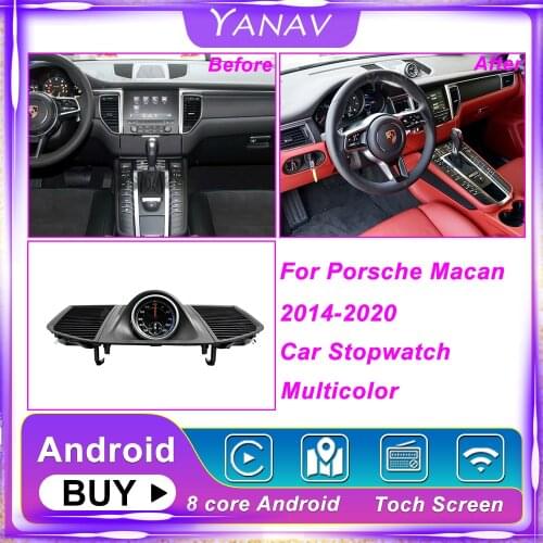 Car Stopwatch For Porsche Macan 2014-2020 Interior Center Dashboard Clock Compass Time Electronic Meter Clock Accessional Chrono