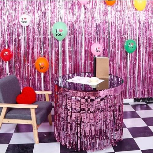 Glitter Tinsel Birthday Decoration Metallic Birthday Party Decorations Adult Hawaiian Party Supplies Foil Wedding Backdrop