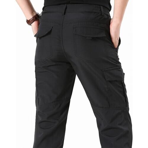 Men Casual Solid Color Pocket Thick Breathable Trousers Quick Dry Cargo Pants joggers men men clothing cargo pants men штаны