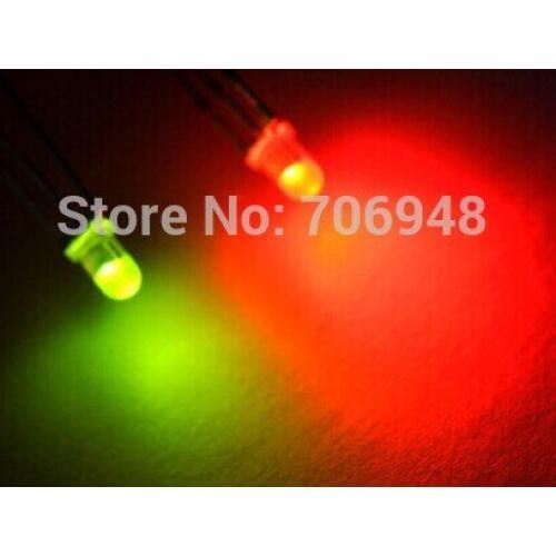 Diffused red/green 3mm bicolor led diode common anode/cathode option