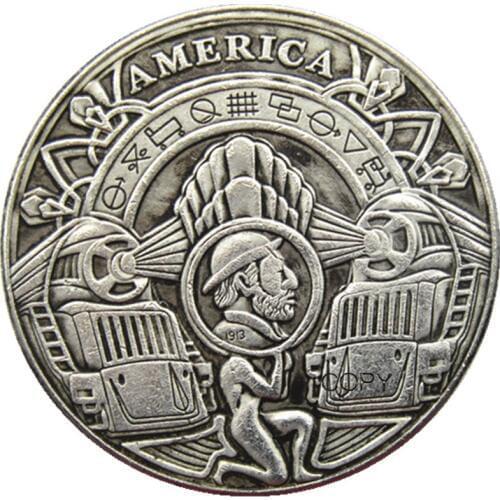 HB(121)Hobo USA Morgan Dollar skull zombie skeleton Silver Plated Copy Coins