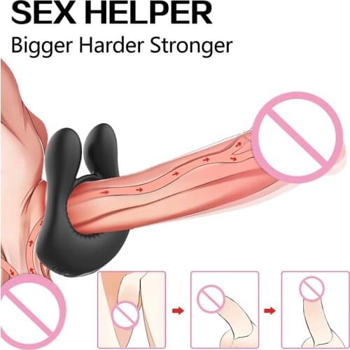 Vibrating Penis Ring Massager Delay Ejaculation Mini Erection Cock Lock Ring Prostate Massager Sex Toys for Men Couples