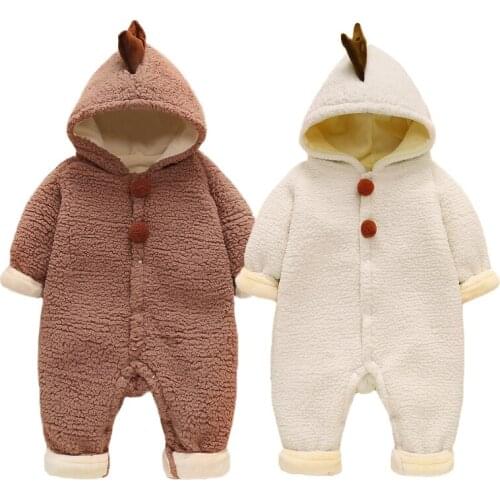 2021New Newborn Baby Clothes Cotton Winter Thicken Boy Romper Infant Snowsuit Girls Jumpsuit Kids Dinosaur Bodysuit For Babies