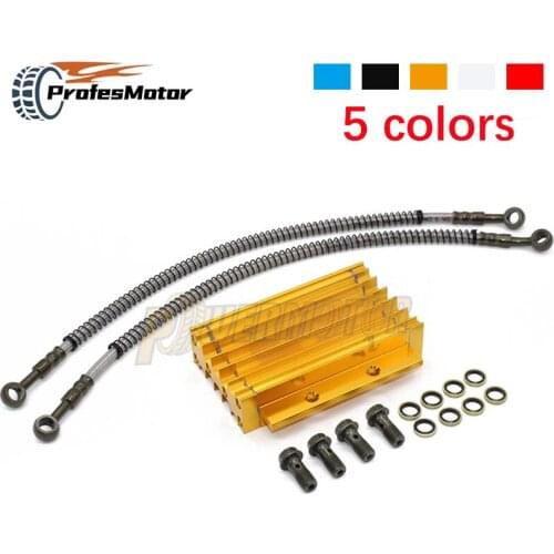 Motorcycle Oil Cooler Oil Radiator Kit Aluminum Alloy for LIFAN 110 125CC PIT DIRT BIKE CRF Bike ATV Oil Monkey Quad Motorcycle