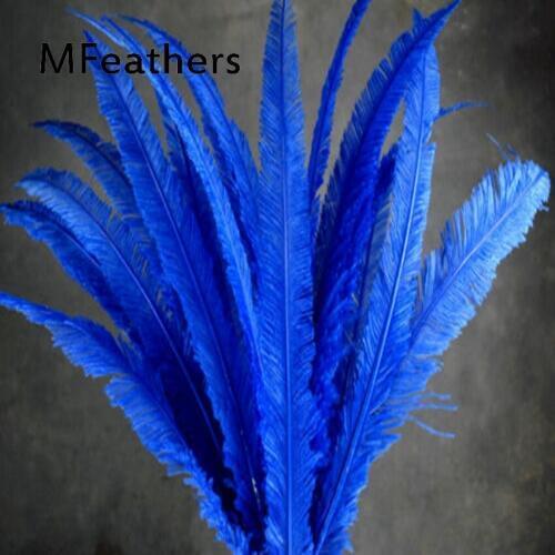 MFeather 50pcs/lot Royal Blue Dyed ostrich feather For Craft Lamp Decorative 50-55cm 20-22" Long Carnival Ostrich Plumes Plumage