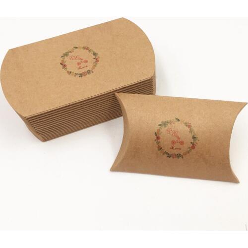 Fashion Pillow Shape Packaging Box 48pcs/Lot Cute Wedding Candy Packing Box Small Gift accessories Storage Wrapping Favors