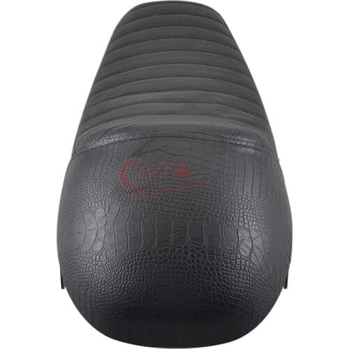 Motorcycle Universal Hump Cafe Racer Vintage Saddle Seat Fits For SUZUKI GN125 GN250 GN400 Alligator Leather Black