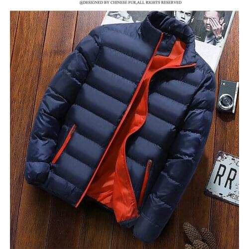 Stand Collars Men Casual Hooded Parka Winter Men Fashion Patchwork Cotton Slim Fit Coat Thick Warm Hommes Zipper Jacket