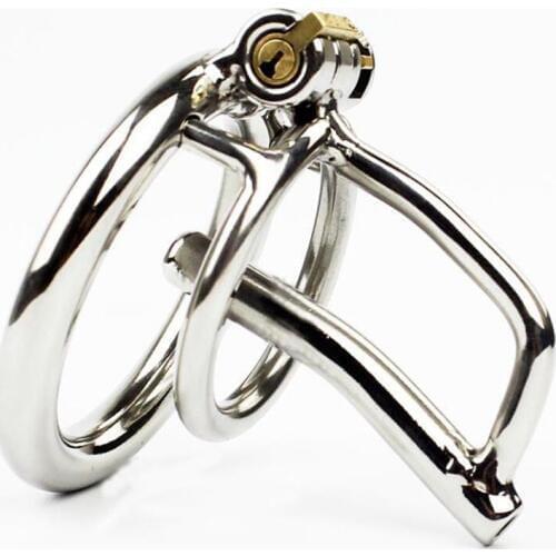 Stainless Steel Male Chastity Device with Catheter Small Cock Cage Metal Penis Lock Bdsm Sex Toy for Men Chastity Belt