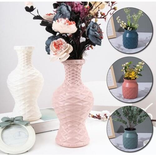 Nordic Simple Imitation Porcelain Succulent Flower Pot PE Decorative Flower Pot Home Dry and Wet Flower Arrangement Flower Pot